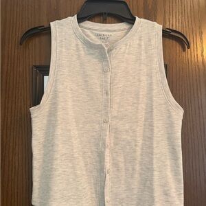 American Eagle Outfitters Light Gray Button-Up Tank Top